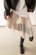 Lace Short Sleeve Midi Dress