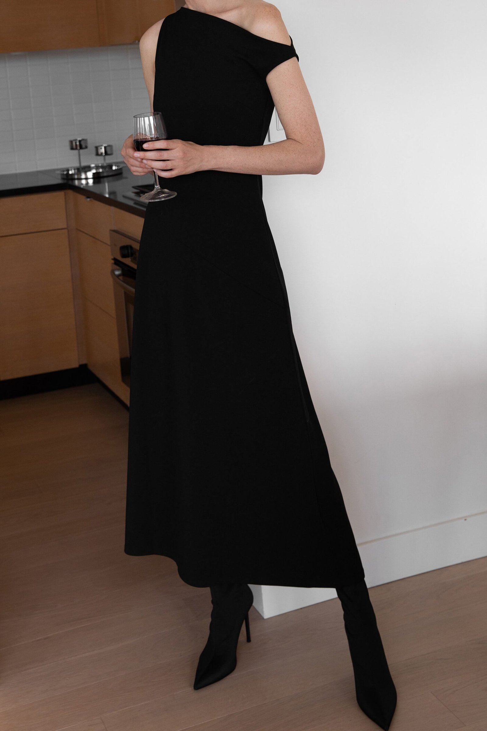 Dress-12396_Black-1.jpg Off The Shoulder Maxi Dress - Image 1