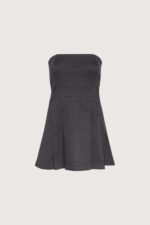 Twill Tube Pleated Mini Dress - Image 5