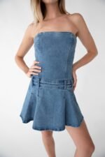Denim Tube Mini Dress - Image 2