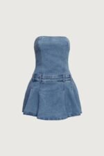 Denim Tube Mini Dress - Image 5