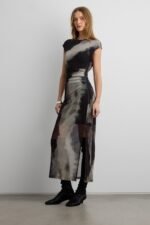 Sleeveless Mesh Maxi Dress