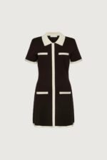 Collared Contrast Trim Knit Mini Dress - Image 6