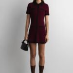 Collared Contrast Trim Knit Mini Dress