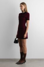 Collared Contrast Trim Knit Mini Dress - Image 2