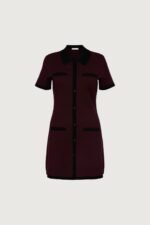Collared Contrast Trim Knit Mini Dress - Image 5