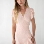 Floral Wrap Mini Dress With Ruffled Hem