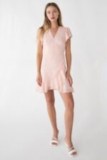 Floral Wrap Mini Dress With Ruffled Hem - Image 4