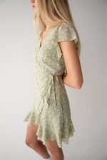 Floral Wrap Mini Dress With Ruffled Hem - Image 6
