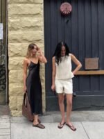 Satin V-Neck Midi Dress - Image 3