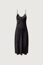 Satin V-Neck Midi Dress - Image 6