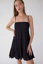 Smocked Tiered Mini Dress - Image 2