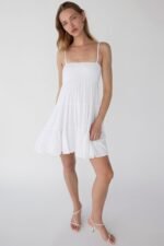 Smocked Tiered Mini Dress - Image 4