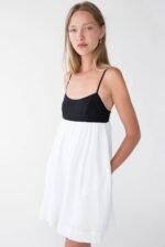 Contrast Babydoll Midi Dress