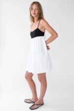 Contrast Babydoll Midi Dress - Image 2