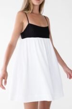 Contrast Babydoll Midi Dress - Image 3