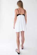 Contrast Babydoll Midi Dress - Image 4