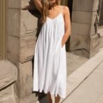 Gathered Neckline Maxi Dress