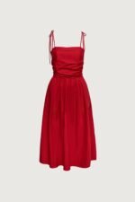 Cotton Poplin Square Neck Midi Dress - Image 5