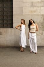 Linen Blend Halter Neck Midi Dress - Image 4