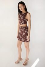 One Shoulder Knit Mini Dress With Cutout - Image 3