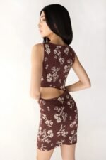 One Shoulder Knit Mini Dress With Cutout - Image 4