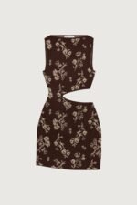 One Shoulder Knit Mini Dress With Cutout - Image 5