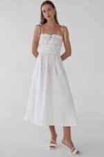 Shirred Bodice Midi Dress - Image 5