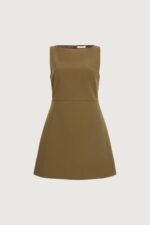 Boat Neck Mini Dress With Pockets - Image 6