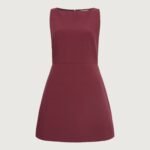 Boat Neck Mini Dress With Pockets