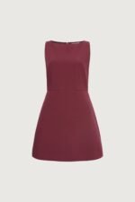 Boat Neck Mini Dress With Pockets