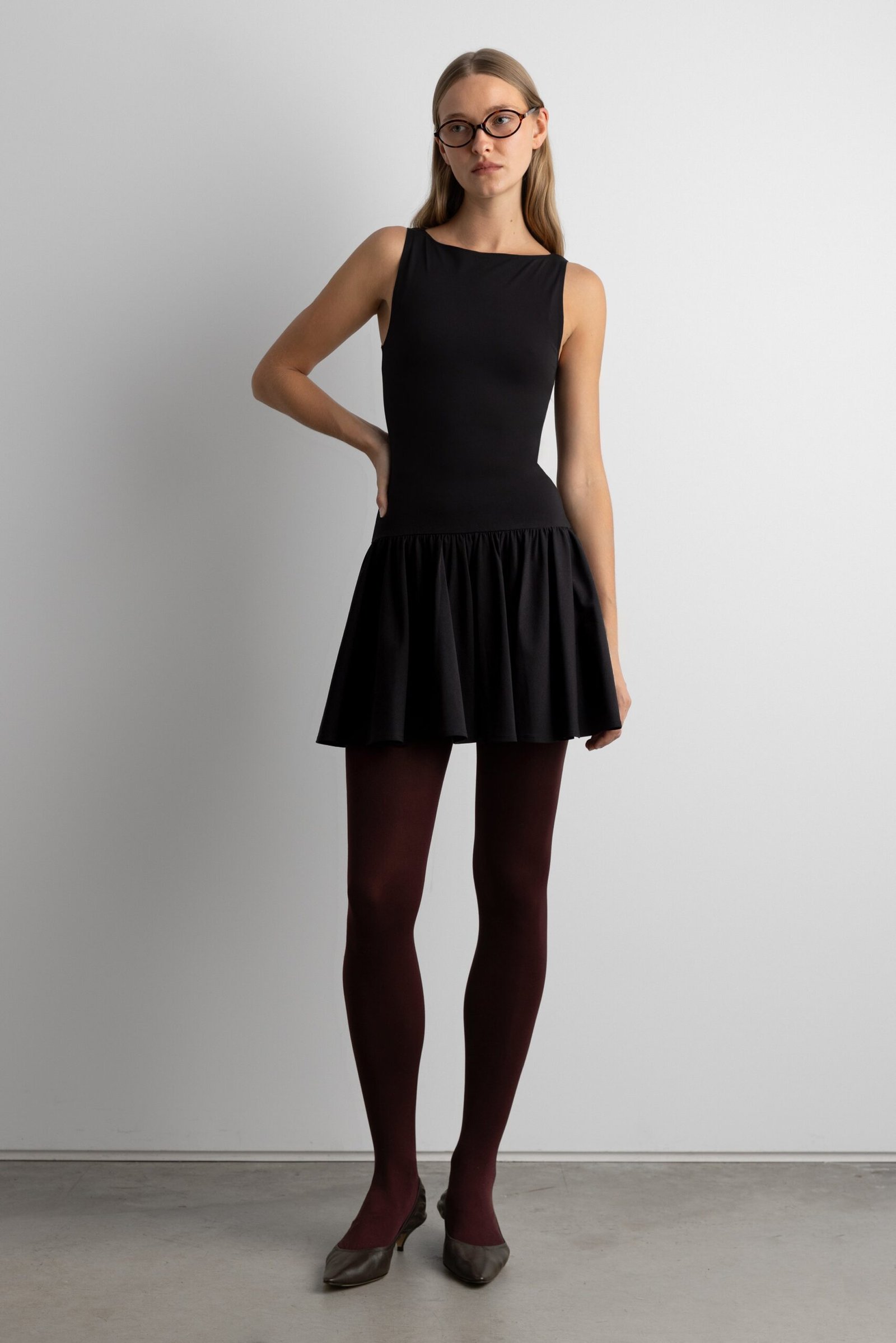 Dress-14245_Black-1.jpg High Neck Mini Dress - Image 1