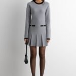 Contrast Trim Pleated Mini Dress
