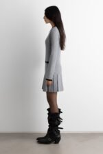 Contrast Trim Pleated Mini Dress - Image 6