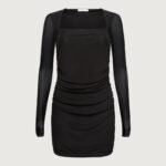 Ruched Waist Square Neck Mini Dress
