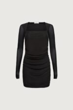 Ruched Waist Square Neck Mini Dress