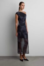 Printed Off Shoulder Midi Dress - Image 3