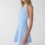 Collared Halter Neck Mini Dress