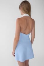 Collared Halter Neck Mini Dress - Image 4