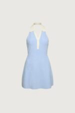 Collared Halter Neck Mini Dress - Image 5