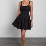 Gathered Cotton Poplin Mini Dress