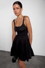 Gathered Cotton Poplin Mini Dress - Image 2