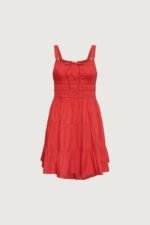 Gathered Cotton Poplin Mini Dress - Image 6