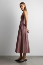 Cotton Poplin Corset Midi Dress - Image 3