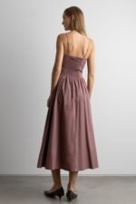 Cotton Poplin Corset Midi Dress - Image 4