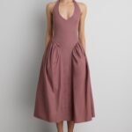 Cotton Poplin Halter Midi Dress