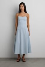 Linen Blend Midi Dress - Image 4