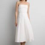 Linen Blend Midi Dress
