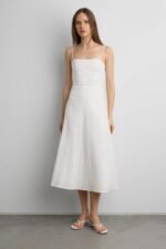 Linen Blend Midi Dress - Image 2