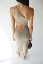 One Shoulder Midi Dress With Cutout - Image 4